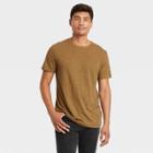 Men's Pinstripe Standard Fit Short Sleeve Crewneck T-shirt - Goodfellow & Co Brown/pin