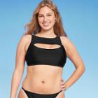Women's Cut Out High Neck Bikini Top - Wild Fable Black