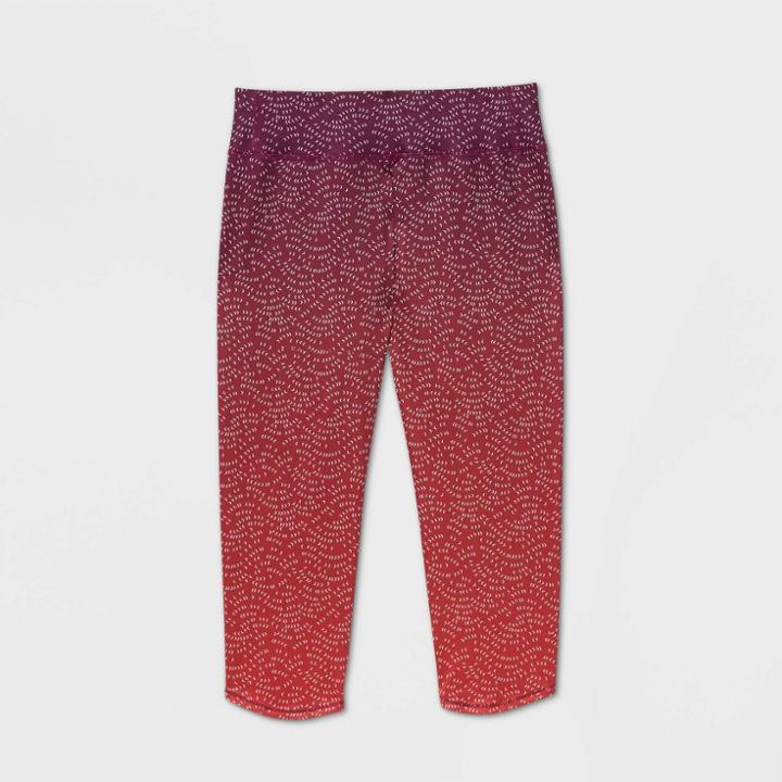 Girls' Ombre Printed Capri Leggings - All In Motion Bright Red L, Girl's,