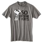 Peanuts Men's Snoopy So Awesome T-shirt - Charcoal