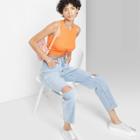 Women's Super-high Rise Distressed Curvy Mom Taper Jeans - Wild Fable Light Blue Wash