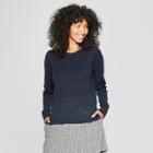 Women's Metallic Pullover Sweater - A New Day Navy (blue)