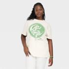Women's Plus Size Miller Lite Oversized Short Sleeve Graphic T-shirt - Ivory