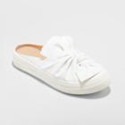 Women's Monisha Sneakers Knot Slip On Mule Backless - A New Day White