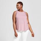 Women's Plus Size Heart Mood Lattice Graphic Tank Top - Grayson Threads (juniors') Blush
