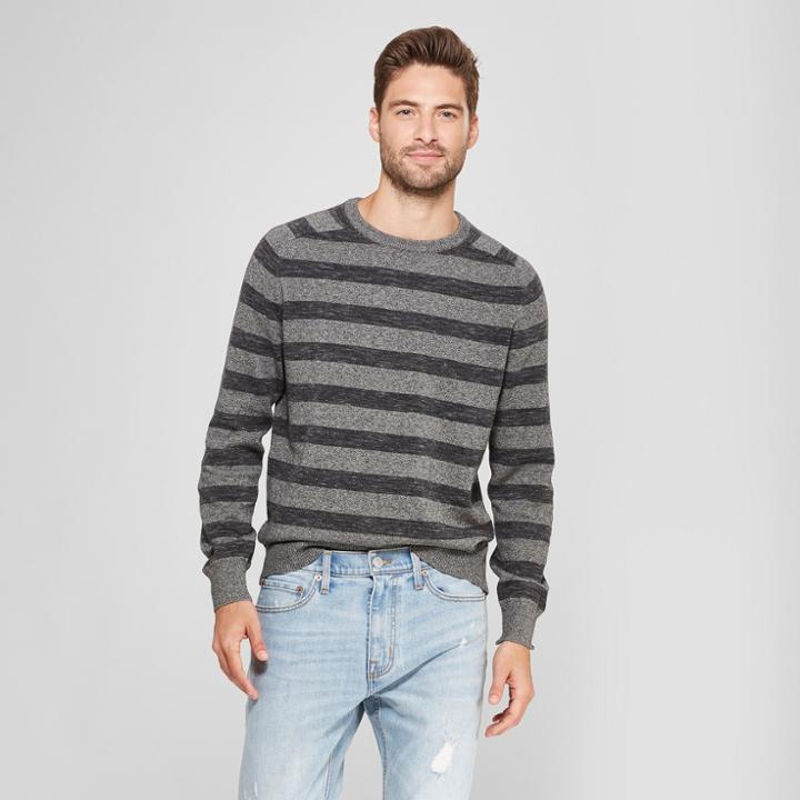 Men's Standard Fit Crew Neck Sweater - Goodfellow & Co Charcoal Heather