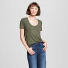 Women's Sensory Friendly Any Day Short Sleeve Scoop T-shirt - A New Day Olive (green)