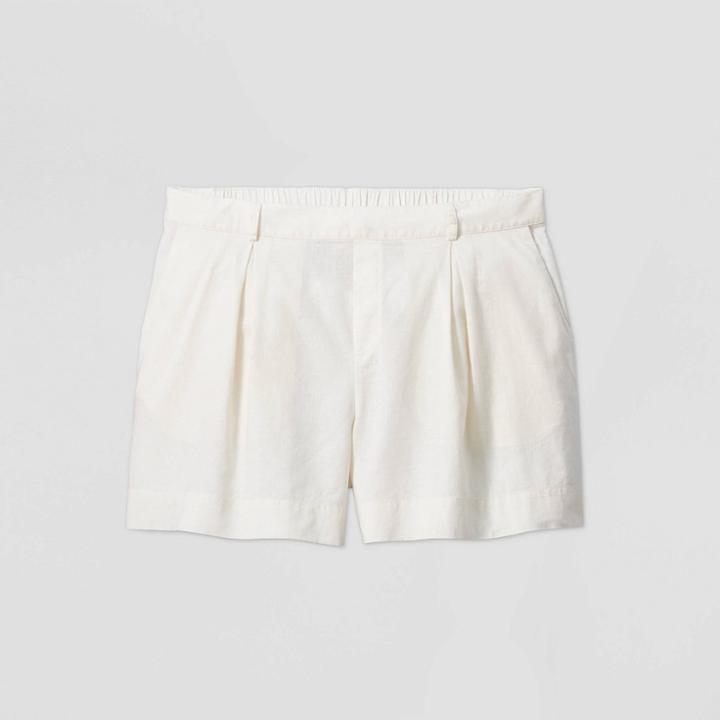 Women's Plus Size Linen Shorts - Ava & Viv Cream X, Women's, Ivory