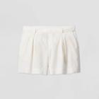 Women's Plus Size Linen Shorts - Ava & Viv Cream X, Women's, Ivory