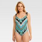Beach Betty By Miracle Brands Women's Slimming Control Palm One Piece One Piece Swimsuit - Palm Engineer M,