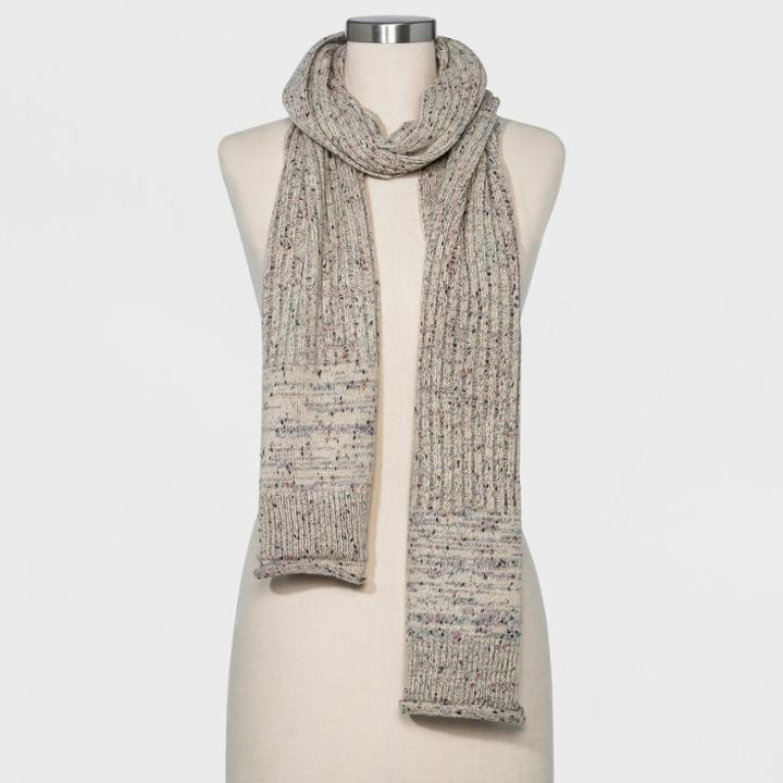 Women's Ribbed Oblong Scarf - Universal Thread Oatmeal