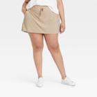 Women's Plus Size Stretch Woven Skorts - All In Motion Khaki
