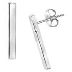 Distributed By Target Women's Sterling Silver Plain Silver Stick Earring, White