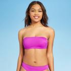 Women's Ribbed Bandeau Bikini Top - Shade & Shore Lotus Purple