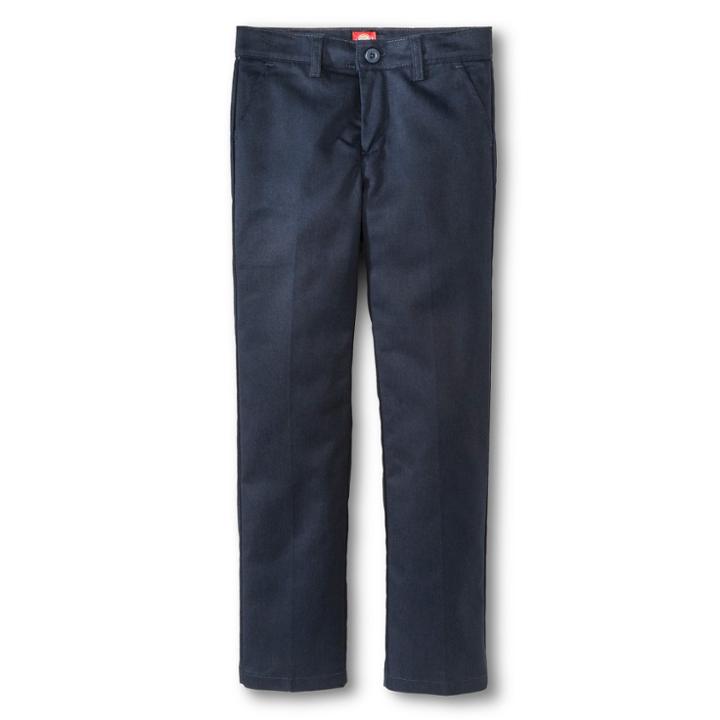 Dickies Little Girls' Slim Fit Flat Front Pants - Dark Navy 6x, Girl's, Dark Blue