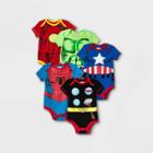 Baby Boys' 5pk Marvel Superheroes Jersey Knit Short Sleeve Bodysuits - 12m, One Color
