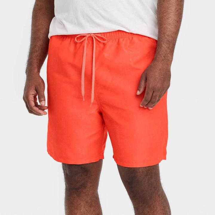Men's Big & Tall 7 Swim Trunks - Goodfellow & Co Orange