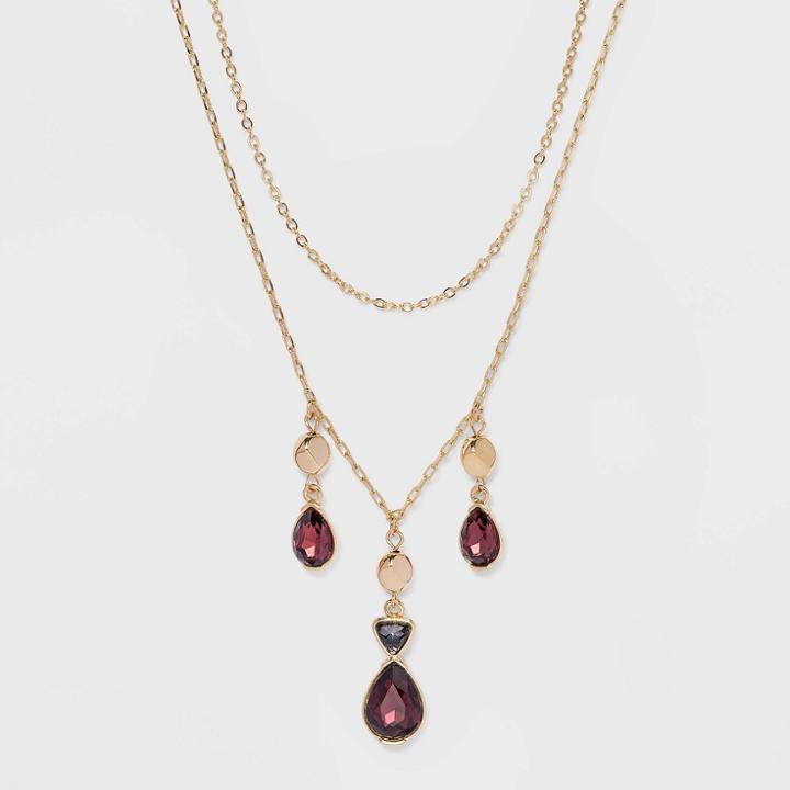 Two Row Stone Necklace - A New Day , Grey