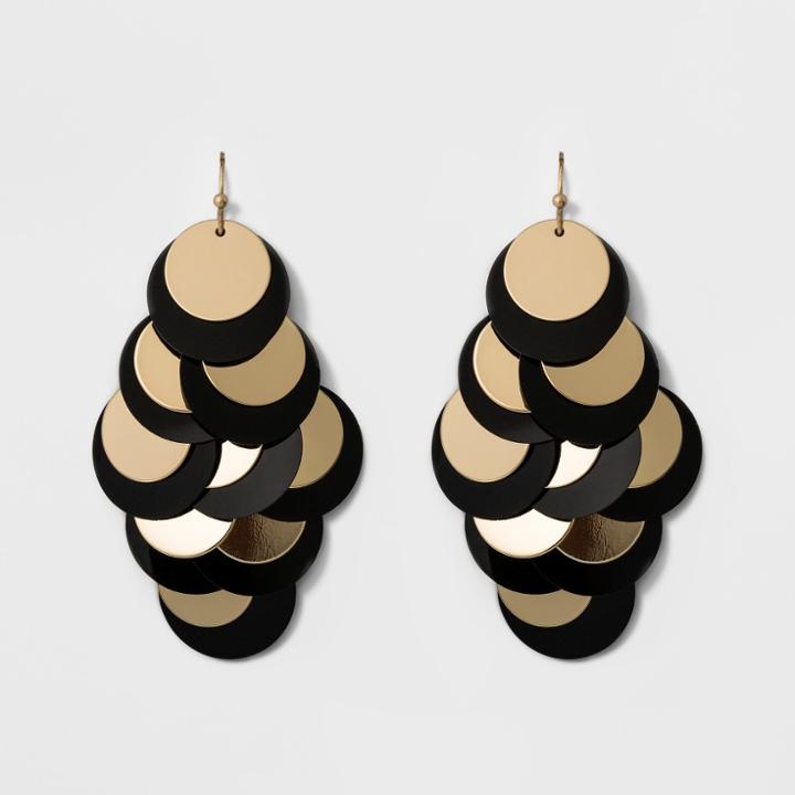 Coins And Discs Earrings - A New Day Gold/black
