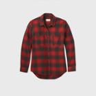 Women's Plaid Long Sleeve Button-down Flannel Shirt - Universal Thread Red