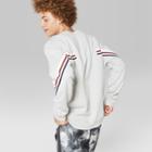 Men's Striped Long Sleeve Fleece Trim Sweatshirt - Original Use Flat Gray