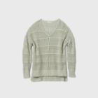 Women's Plus Size Crewneck Mesh Pullover Sweater - Universal Thread Gray