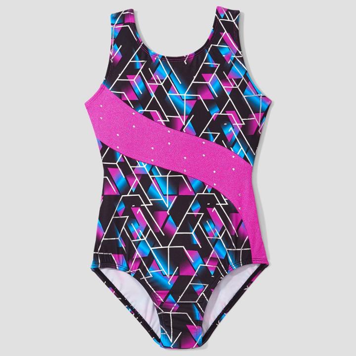 Freestyle By Danskin Girls' Activewear Leotard - Magenta/black S,