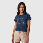 United By Blue Women's Organic Waves Graphic T-shirt - Navy