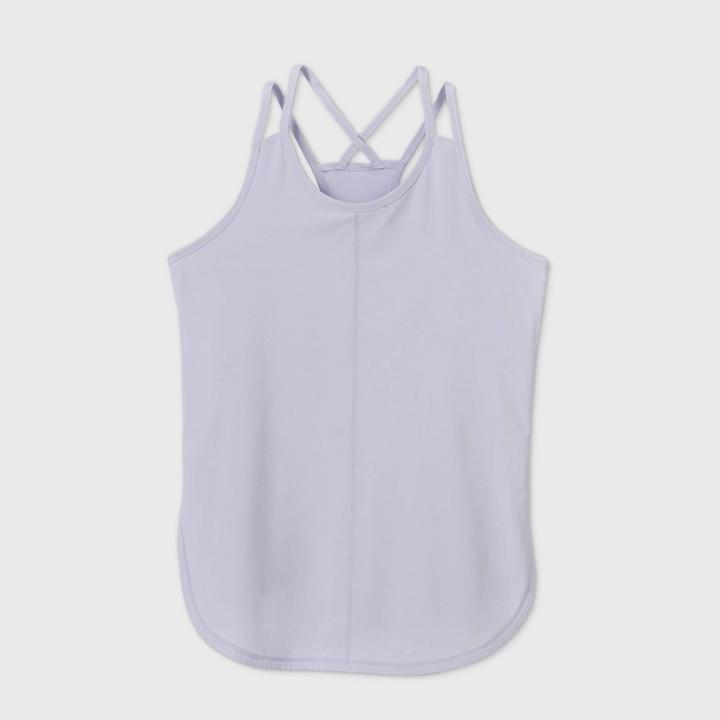 Girls' Double Layer Stretch Woven Tank Top - All In Motion Lilac Xs, Girl's, Purple