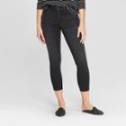 Women's High-rise Button Fly Skinny Crop Jeans - Universal Thread Black Wash