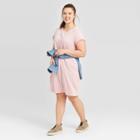 Women's Plus Size Short Sleeve T-shirt Dress - Universal Thread Lilac 1x, Women's, Size: