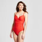 Women's Shirred V-wire One Piece - Merona Jewel Orange