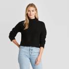 Women's Mock Turtleneck Pullover Sweater - Universal Thread Black