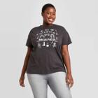 Women's Disney Plus Size Hocus Pocus Halloween Short Sleeve Graphic T-shirt - Black