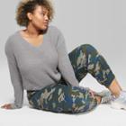 Women's Plus Size Long Sleeve V-neck - Wild Fable Heather Gray