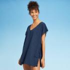 Women's Pom Pom Trim Cover Up - Cover 2 Cover Navy Xs, Women's, Blue