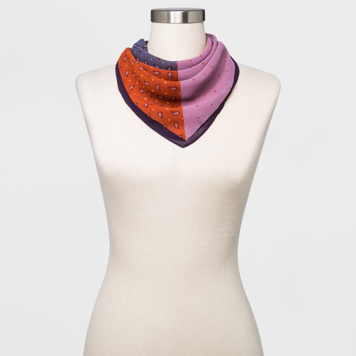 Women's Paisley Print Scarf - A New Day Purple