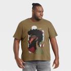 No Brand Black History Month Men's Family Moment Plus Size Beautiful Man Short Sleeve T-shirt - Olive Green