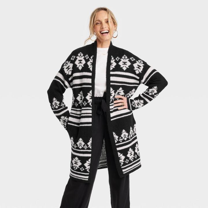 Women's Open-front Cardigan - Knox Rose Black