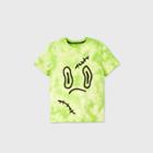 Boys' Tie-dye Halloween Short Sleeve Graphic T-shirt - Art Class White/green