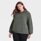 Women's Plus Size Sherpa Hooded Sweatshirt - Universal Thread Green
