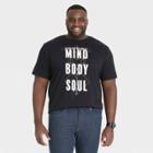 Ev Black History Month Black History Month Men's Big & Tall 'mind Body Soul' Short Sleeve Graphic T-shirt - Black