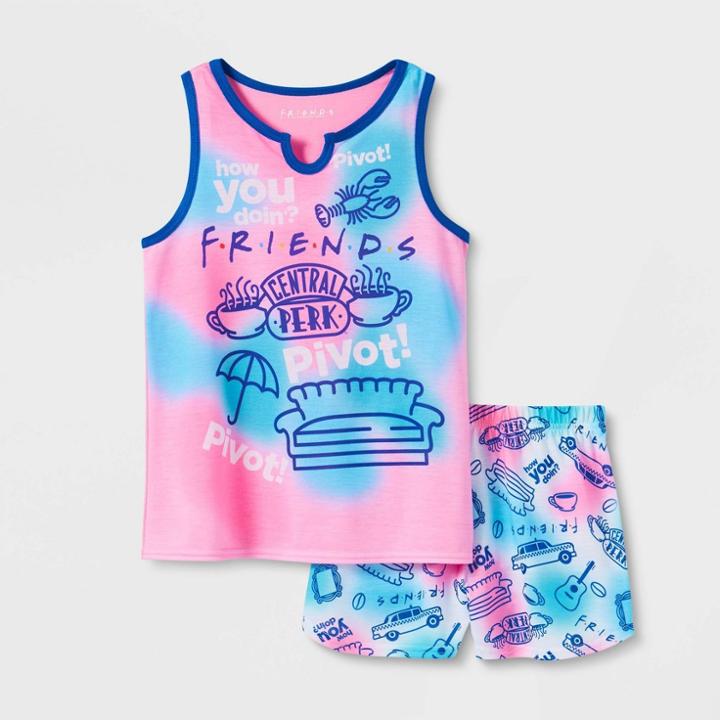 Warner Bros. Girls' Friends Tie-dye 2pc Pajama