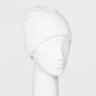 Women's Fine Gauge Knit Beanie - A New Day Cream One Size,