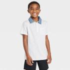 Boys' Short Sleeve Chambray Polo Shirt - Cat & Jack White