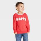 Toddler Boys' Happy French Terry Crewneck Shirt - Cat & Jack Red