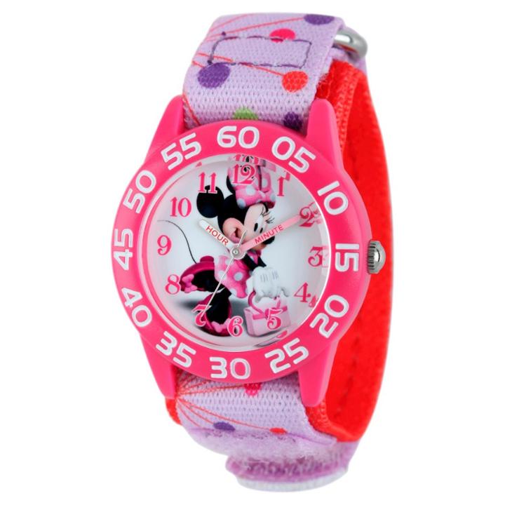 Disney Girls' Minnie Mouse Plastic Watch - Pink