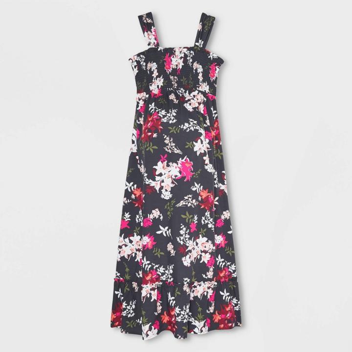 Sleeveless Smock Maternity Dress - Isabel Maternity By Ingrid & Isabel Black Floral Print