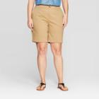 Women's Plus Size 9 Chino Shorts With Comfort Waistband - Ava & Viv Khaki (green)