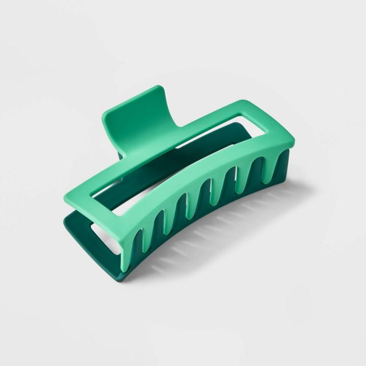 Jumbo Two-tone Claw Hair Clip - Universal Thread Green